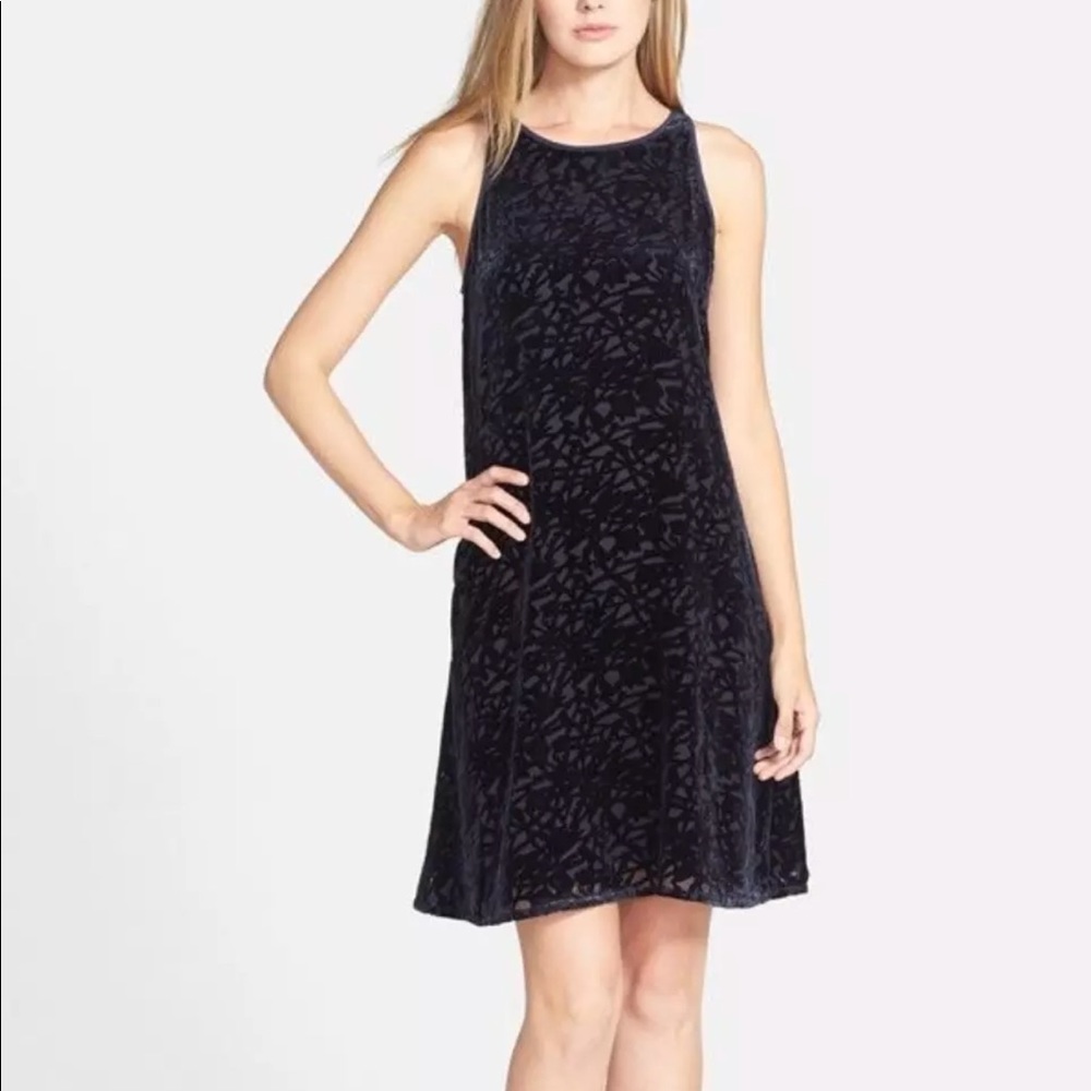 Eileen Fisher Black Velvet Dress, Sz M
